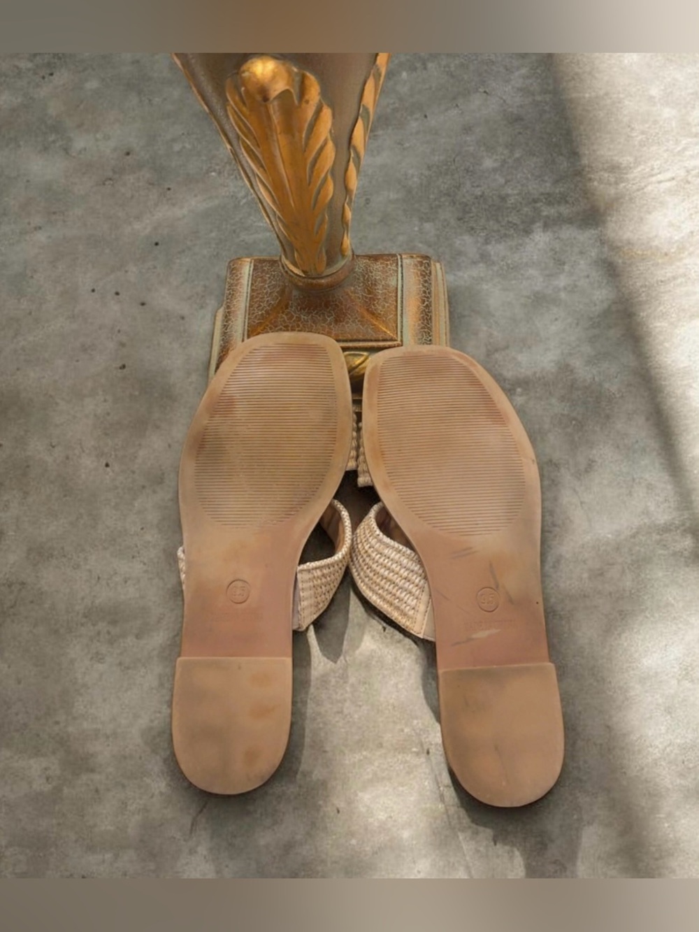 Steve Madden Tan WovenDouble-Strap Slide Sandals ~ Size 9.5 - Picture 3 of 3
